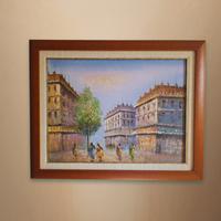 Dipinto olio su tela 40x50 cm – Scena parigina