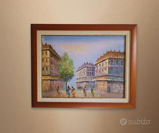 Dipinto olio su tela 40x50 cm – Scena parigina
