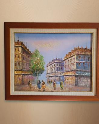 Dipinto olio su tela 40x50 cm – Scena parigina