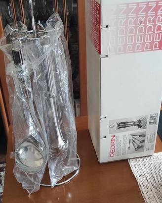 utensili da cucina con appendino - acciaio inox - 
