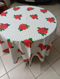 copritavolo rotondo smerlato  rose'e 