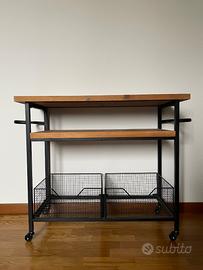 Carrello in legno stile industrial