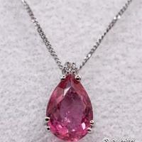 COLLANA ORO 18kt. DIAMANTE E TORMALINA ROSA