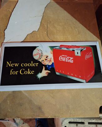 quadro in alluminio vintage coca cola