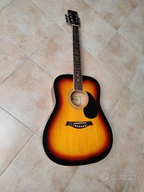 chitarra acustica TERVIS nuova con custodia 