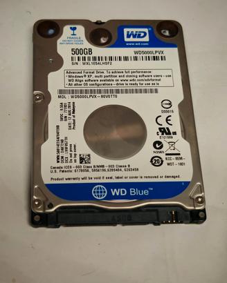 Hard Disk 500gb 2,5" per portatili