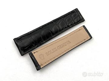 Cinturino Rolex Pelle Coccodrillo Nero 20/16 mm