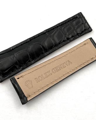 Cinturino Rolex Pelle Coccodrillo Nero 20/16 mm