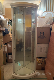 Vetrina angolare con vetro e specchio