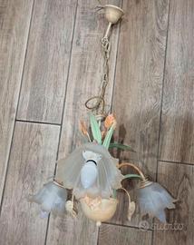 Lampadario floreale vintage