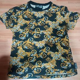 T-shirt Versace Jeans Couture nera e oro uomo XS 