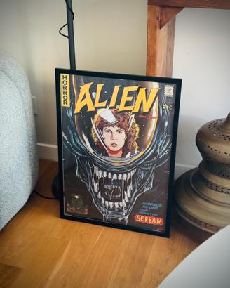 Quadro con cornice Alien Ridley Scott comics 50x70