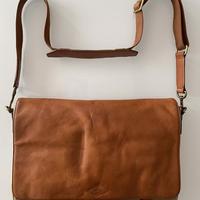 Fossil borsa uomo 38x30 marrone/beige Pelle/stoffa