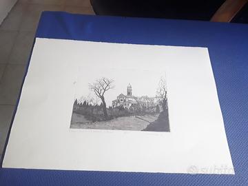 Acquaforte originale su carta Carletto Ospitali 
