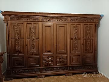 armadio tutto legno stile rinascimentale 