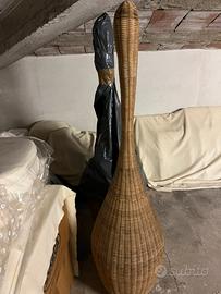 Coppia di Lampade Scultoree in Rattan