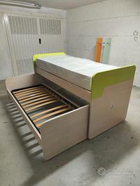 Letto doppio cameretta ragazzi + mensola