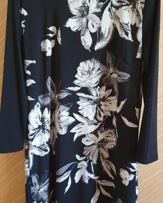 Abito nero a fiori bianchi   Sweet Miss