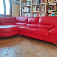 Divano angolare Natuzzi in pelle pieno fiore