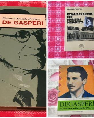 Lotto di 3 Libri su Alcide De Gasperi - Biografie,