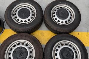 4 Cerchi Ferro 16 Pollici e Gomme Originali Citroe