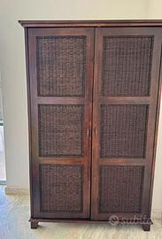 ARMADIO IN RATTAN MARRONE