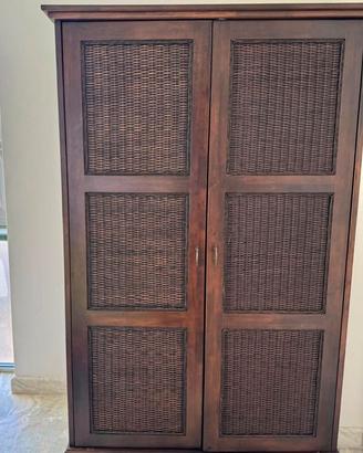 ARMADIO IN RATTAN MARRONE