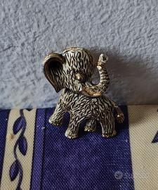 Spilla elefantino vintage portafortuna 