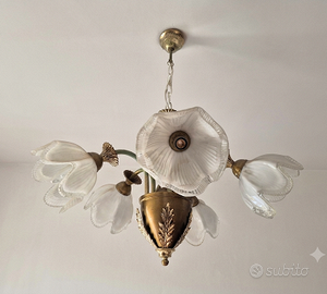 Lampadario in vetro vintage