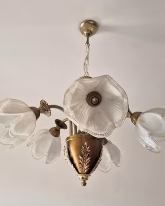 Lampadario in vetro vintage