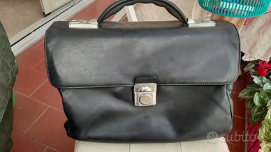 Borsa da lavoro di pelle The Bridge Way Farer nera