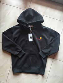 Felpa Carhartt nera con zip e cappuccio M nuova