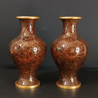 Coppia di Vasi in Cloisonné Cinese (Anni '50 - 70)