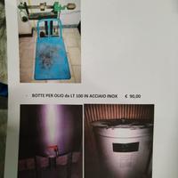 bascula più fusto olio inox 100 litri