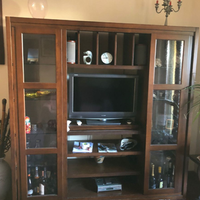 Mobile soggiorno in legno massello colore noce