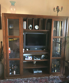 Mobile soggiorno in legno massello colore noce