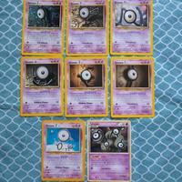 Lotto carte Pokemon vintage unown