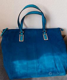 borsa CARPISA blu scamosciato 