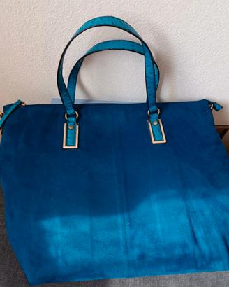 borsa CARPISA blu scamosciato 