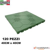 120 Piastrelle pavimento plastica verde drenante