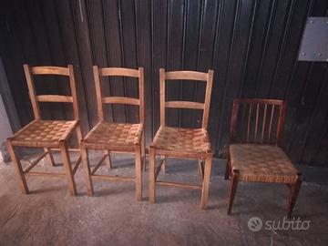 sedie varie legno impagliate bambù vintage formica