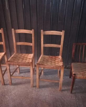 sedie varie legno impagliate bambù vintage formica
