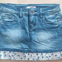 Gonna jeans fiori