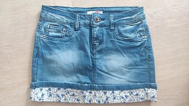 Gonna jeans fiori