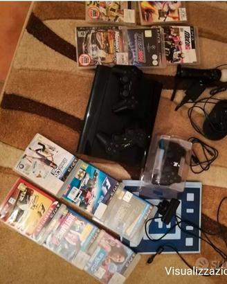 PlayStation 3 con giochi vari e controller 