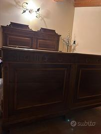 Letto con alzate in legno massello