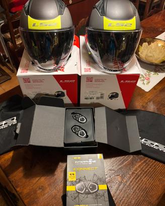 Coppia caschi moto LS2 (M e L) +Interphone connect