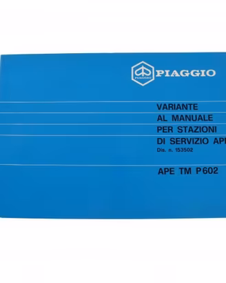 Variante manuale stazioni di servizio Piaggio Ape 
