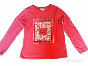 T'shirt rosa a maniche lunghe