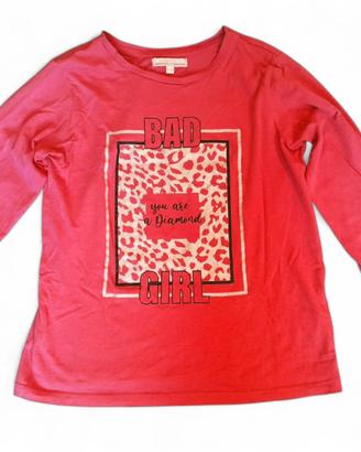 T'shirt rosa a maniche lunghe